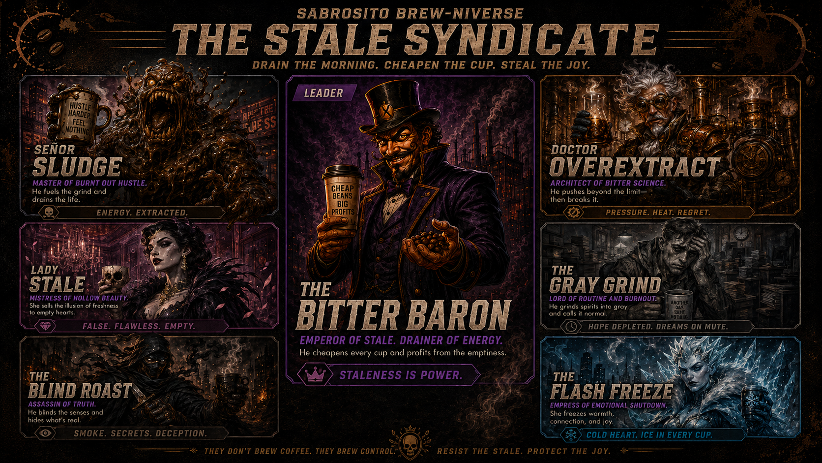 The Stale Syndicate villain lineup
