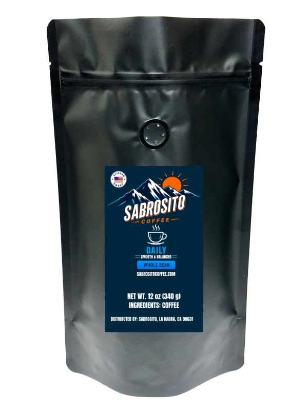 Sabrosito Daily 12 oz whole bean specialty grade Mexican single origin medium roast coffee bag